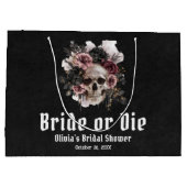 Halloween Bloemenschedel Bruid of Sterf Bruidsmeis Groot Cadeauzakje (Achterkant)