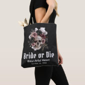 Halloween Bloemenschedel Bruid of Sterf Bruidsmeis Tote Bag (Dichtbij)