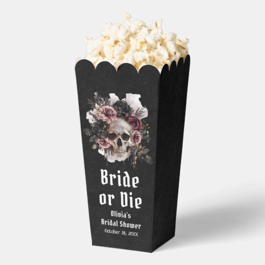 Halloween Bloemenschedel Bruid of Sterf Bruidsmeub Bedankdoosjes (Popped)