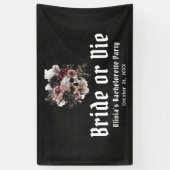 Halloween Bloemenschedel Bruid of Sterf vrijgezell Spandoek (Verticaal)