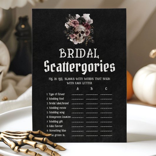 Halloween Bloemenschedel Bruiloft Scattergories Sp Kaart