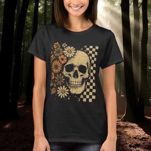 Halloween  Bloemenschedel T-shirt