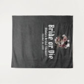 Halloween Bloemenskelet Bruid of Sterf Bruidsmeisj Wandkleed (Voorkant (horizontaal))