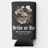 Halloween Bloemenskelet Bruid of Sterf Bruidsmeube Seltzer Blikjeskoeler (Achterkant)