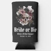 Halloween Bloemenskelet Bruid of Sterf Bruidsmeube Seltzer Blikjeskoeler (Voorkant)