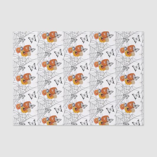 Halloween Bloemenvlinder Spinnenweb Herfst Sinaasa Tissuepapier (Voorkant)