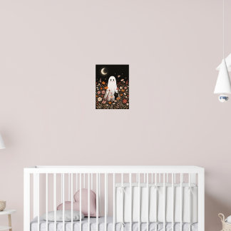 Halloween Bloemige Geest Zwarte Kat Cottagecore Poster