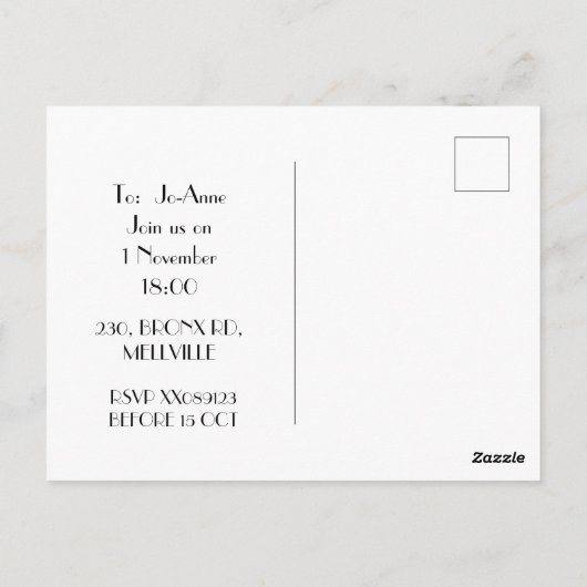 Halloween bloemige pet en make-up karikatuur paar briefkaart (Achterkant)