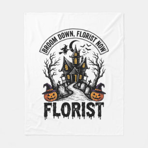 Halloween Bloemist Heks Vintage Geheime Huis T-shi Fleece Deken