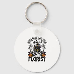 Halloween Bloemist Heks Vintage Geheime Huis T-shi Sleutelhanger