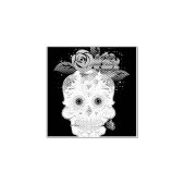 Halloween Bloemsuiker Schedel Rubberstempel (Afrduk)