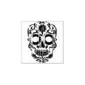 Halloween Bloemsuiker Schedel Rubberstempel (Afrduk)