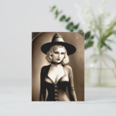 Halloween Blonde Witch Briefkaart (Staand voorkant)