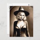 Halloween Blonde Witch Briefkaart (Voorkant / Achterkant)