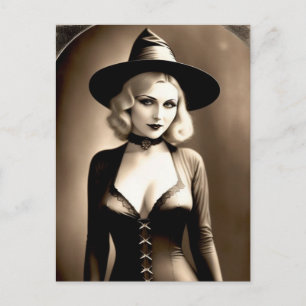 Halloween Blonde Witch Briefkaart