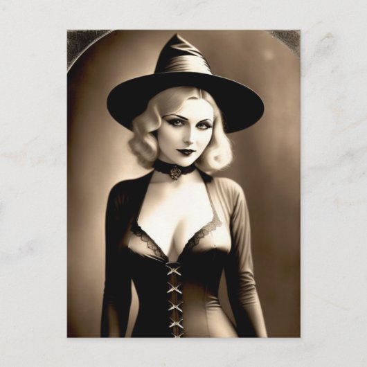 Halloween Blonde Witch Briefkaart (Voorkant)
