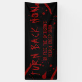 Halloween Blood Spatter Draai nu terug Gepersonali Spandoek (Verticaal)