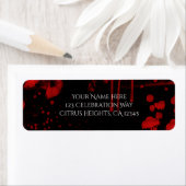 Halloween Blood Spletters Costume Party Invitation Etiket (Insitu)
