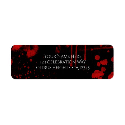 Halloween Blood Spletters Costume Party Invitation Etiket (Voorkant)
