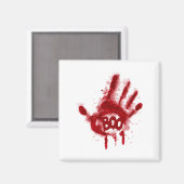 Halloween Bloody hand en boo T-Shirt - Pumpkin Sh Magneet (Voorkant / Achterkant)