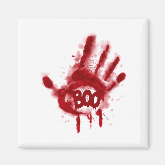 Halloween Bloody hand en boo T-Shirt - Pumpkin Sh Magneet (Voorkant)
