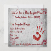 Halloween Bloody Hand Handprint Bloodvlekken Kaart (Achterkant)