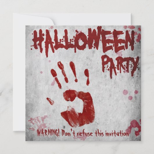 Halloween Bloody Hand Handprint Bloodvlekken Kaart (Voorkant)