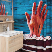 Halloween Bloody Hand in Cake Shower Curtain Douchegordijn