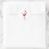 Halloween Bloody Hand Print Kostuum Zombie Outfit Ronde Sticker (Tas)