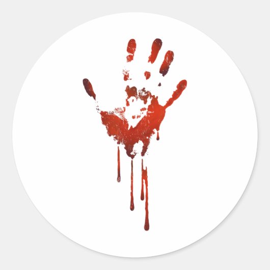 Halloween Bloody Hand Print Kostuum Zombie Outfit Ronde Sticker (Voorkant)