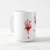 Halloween Bloody Hands Mok - Scary Blood Splatter (Voorkant links)