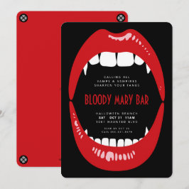 Halloween Bloody Mary Vampier Brunchen Uitnodiging