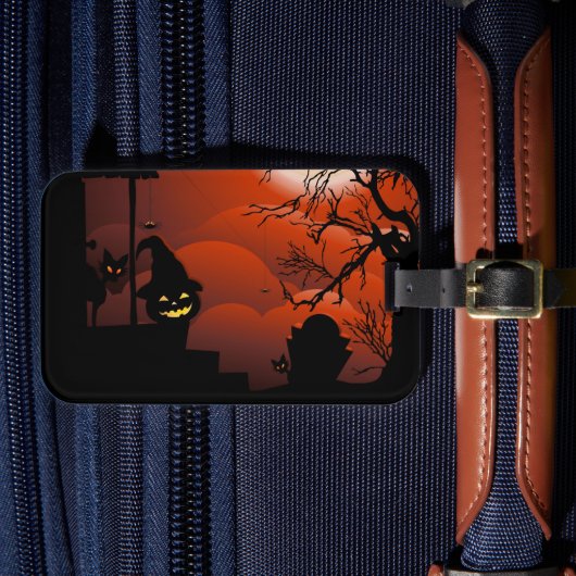 Halloween Bloody Moonlight Nightmare Bagagelabel (Voorkant Insitu 4)