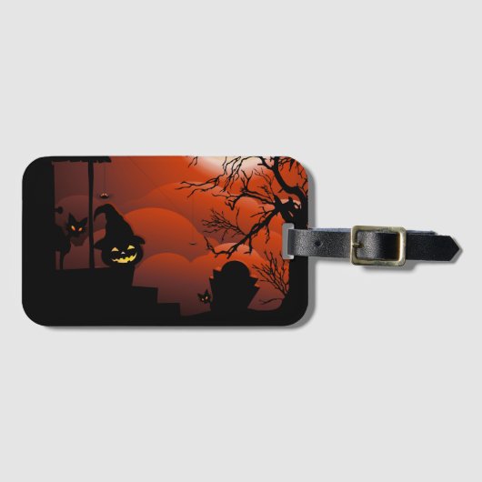 Halloween Bloody Moonlight Nightmare Bagagelabel (Voorkant (horizontaal))