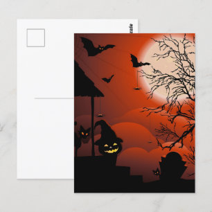 Halloween Bloody Moonlight Nightmare Briefkaart