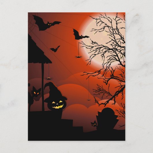 Halloween Bloody Moonlight Nightmare Briefkaart (Voorkant)