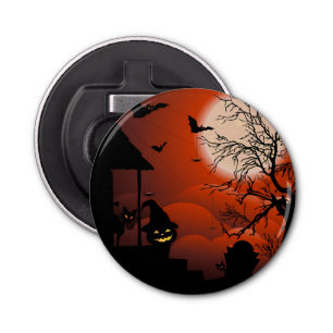 Halloween Bloody Moonlight Nightmare Button Flesopener