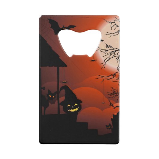 Halloween Bloody Moonlight Nightmare Creditkaart Flessenopener (Voorkant)