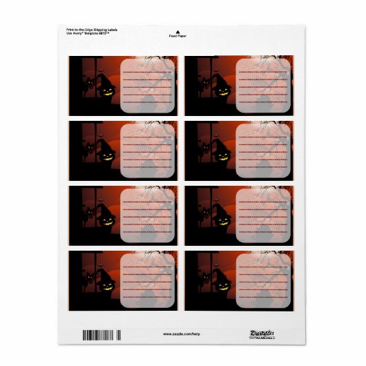 Halloween Bloody Moonlight Nightmare Etiket (Full Sheet)