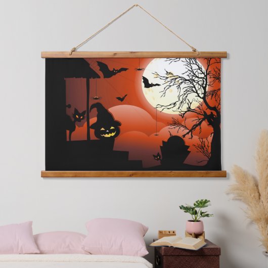 Halloween Bloody Moonlight Nightmare Hangend Wandkleed (Slaapkamer)