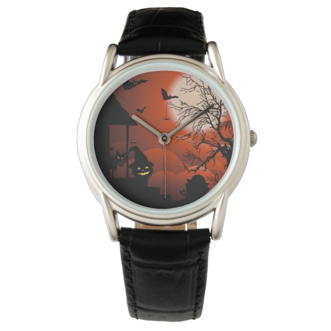 Halloween Bloody Moonlight Nightmare Horloge (Voorkant)