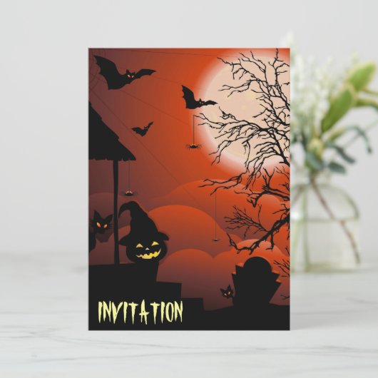 Halloween Bloody Moonlight Nightmare Kaart (Staand voorkant)