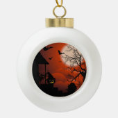 Halloween Bloody Moonlight Nightmare Keramische Bal Ornament (Voorkant)