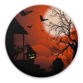 Halloween Bloody Moonlight Nightmare Keramische Knop (Voorkant)