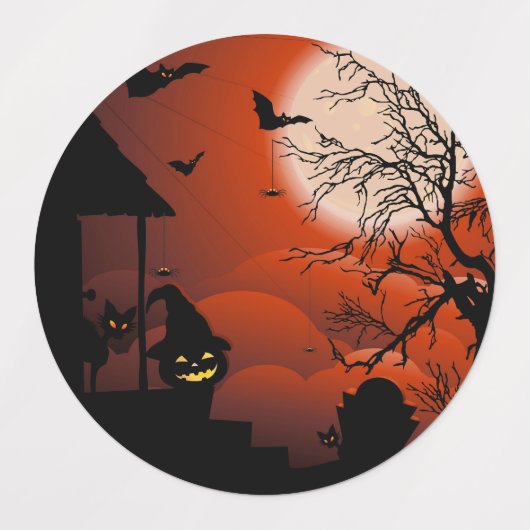 Halloween Bloody Moonlight Nightmare Labels (Design 2)