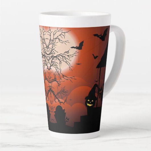Halloween Bloody Moonlight Nightmare Latte Mok (Rechterhoek)