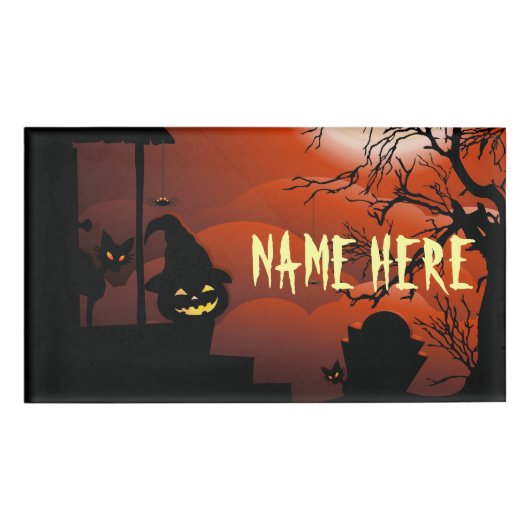Halloween Bloody Moonlight Nightmare Naambadge (Voorkant)