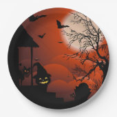 Halloween Bloody Moonlight Nightmare Papieren Bordje (Voorkant)