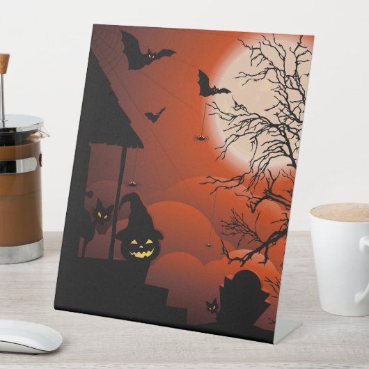 Halloween Bloody Moonlight Nightmare Reclamebord Met Voetstuk (Insitu)