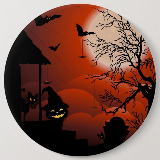 Halloween Bloody Moonlight Nightmare Ronde Button 6,0 Cm (Voorkant)